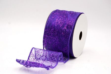 Fioletowa błyszcząca wstążka na ozdoby bożonarodzeniowe_KF9642GC-34-34
