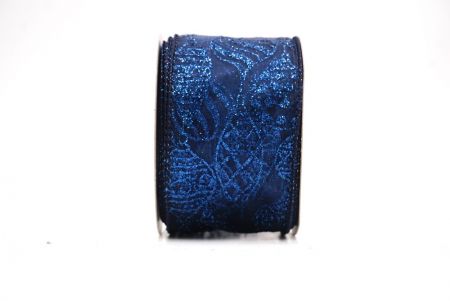 Granatowa błyszcząca wstążka na ozdoby bożonarodzeniowe_KF9642GC-4-4