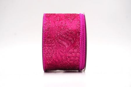 Różowe błyszczące ozdoby choinkowe wstążka druciana_KF9642GC-40-40