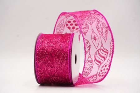 Różowe błyszczące ozdoby choinkowe wstążka druciana_KF9642GC-40-40