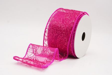 Różowe błyszczące ozdoby choinkowe wstążka druciana_KF9642GC-40-40