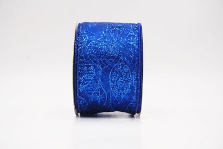 Królewski niebieski błyszczące ozdoby choinkowe wstążka druciana_KF9642GC-55-151