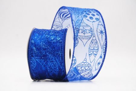 Królewski niebieski błyszczące ozdoby choinkowe wstążka druciana_KF9642GC-55-151