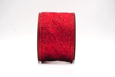 Czerwone błyszczące ozdoby choinkowe wstążka druciana_KF9642GR-7