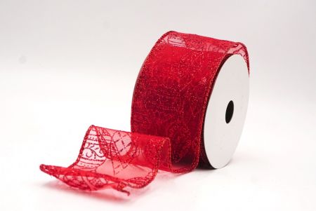 Czerwone błyszczące ozdoby choinkowe wstążka druciana_KF9642GR-7