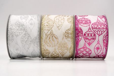 Ruban en fil de fer de Noël avec ornement pailleté KF9643.KF9644.KF9645