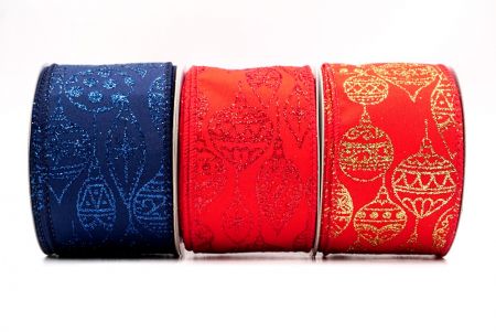 Ruban en fil de fer de Noël avec ornement pailleté KF9643.KF9644.KF9645