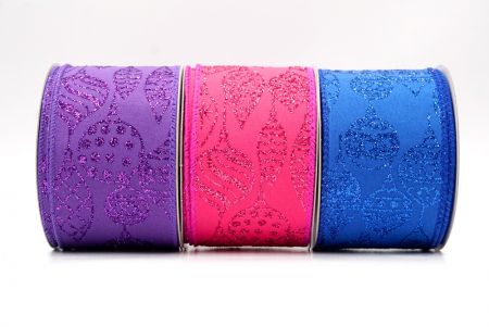 Ruban en fil de fer de Noël avec ornement pailleté KF9643.KF9644.KF9645