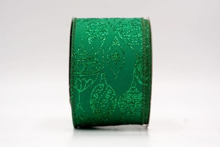 Ruban en fil câblé d'ornement de Noël pailleté vert_KF9645GC-3-127