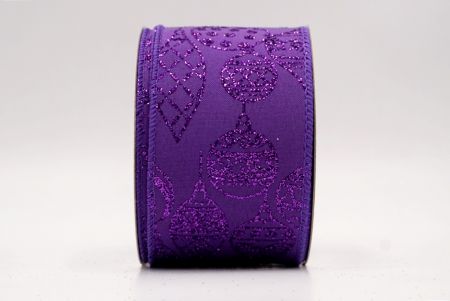Ruban en fil de fer de Noël avec ornement pailleté violet KF9645GC-34-34