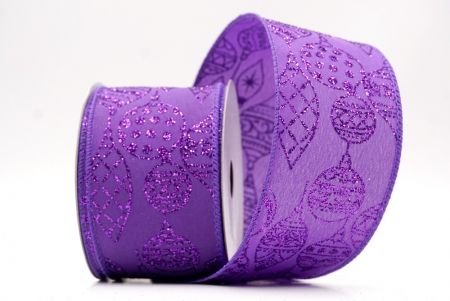 Ruban en fil de fer de Noël avec ornement pailleté violet KF9645GC-34-34
