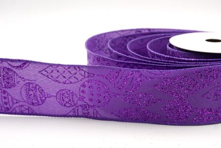 Ruban en fil de fer de Noël avec ornement pailleté violet KF9645GC-34-34