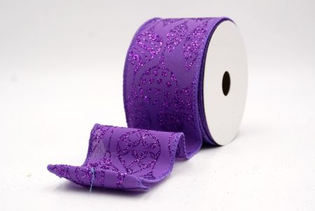Ruban en fil de fer de Noël avec ornement pailleté violet KF9645GC-34-34