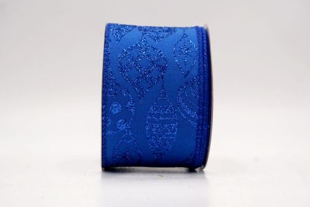 Ruban en fil de fer de Noël avec ornement pailleté bleu foncé KF9645GC-55-151
