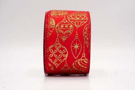 Ruban en fil de fer de Noël avec ornement pailleté rouge/or et KF9645GC-7G-7