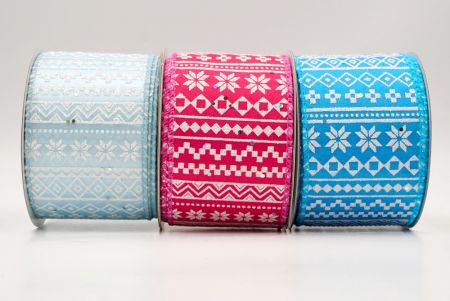 नॉर्डिक स्नोफ्लेक पैटर्न वायर्ड रिबन_KF9646.KF9647.KF9648.KF9649