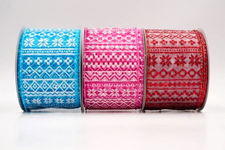 नॉर्डिक स्नोफ्लेक पैटर्न वायर्ड रिबन_KF9646.KF9647.KF9648.KF9649