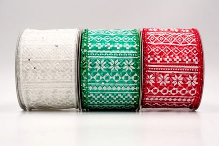 नॉर्डिक स्नोफ्लेक पैटर्न वायर्ड रिबन_KF9646.KF9647.KF9648.KF9649