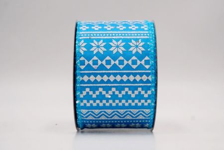 स्काई ब्लू_नॉर्डिक स्नोफ्लेक पैटर्न वायर्ड रिबन_KF9649GC-55-213