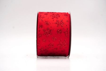 Red Sparkling Christmas Snowflake Wired Ribbon_KF9651GC-7-7