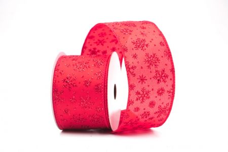 Red Sparkling Christmas Snowflake Wired Ribbon_KF9651GC-7-7