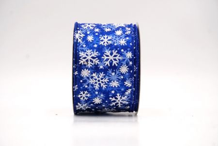 Blue Sparkling Christmas Snowflake Wired Ribbon_KF9652GC-4-151