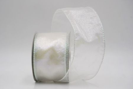 Ruban en fil métallique transparent brillant blanc_KF9655GN-1