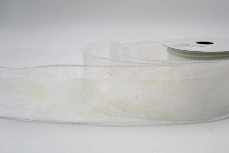 Ruban en fil métallique transparent brillant blanc_KF9655GN-1