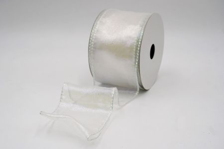 Ruban en fil métallique transparent brillant blanc_KF9655GN-1