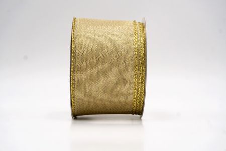 Ruban en fil métallique élégant et brillant marron clair - or_KF9656G-13