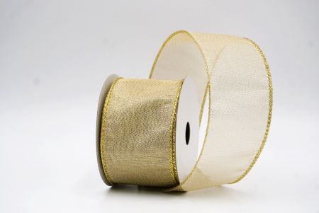 Ruban en fil métallique élégant et brillant marron clair - or_KF9656G-13