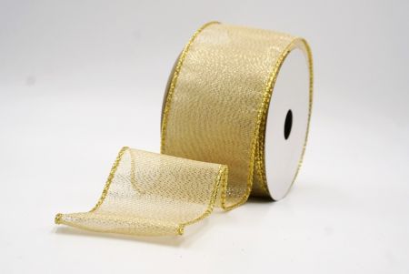 Ruban en fil métallique élégant et brillant marron clair - or_KF9656G-13
