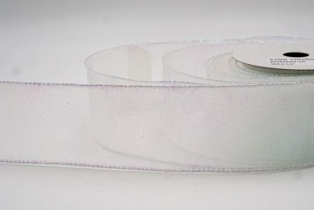 Ruban en fil métallique élégant et brillant blanc_KF9656GN-1N