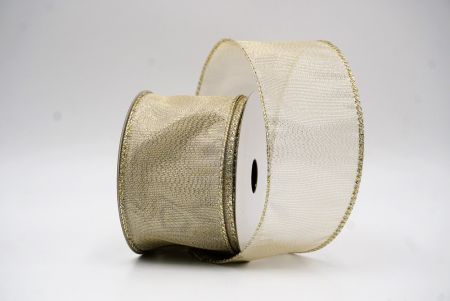 Ruban en fil métallique élégant et brillant crème or_KF9656GV-2
