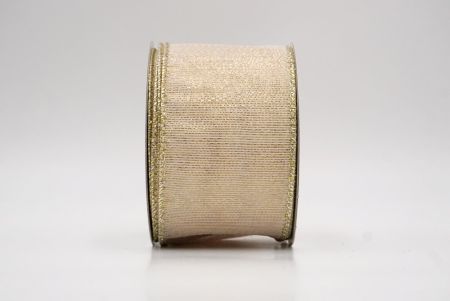 Ruban métallique festif et transparent avec fil_Cream_Festive Metallic and Sheer Wired Ribbon_KF9660GV-2