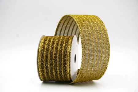 Cinta de Alambre de Vacaciones a Rayas con Brillo Dorado Marrón Claro_KF9661G-13