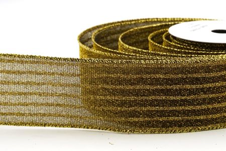 Cinta de Alambre de Vacaciones a Rayas con Brillo Dorado Marrón Claro_KF9661G-13