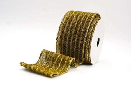 Cinta de Alambre de Vacaciones a Rayas con Brillo Dorado Marrón Claro_KF9661G-13