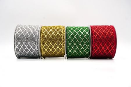 Elegant Diamond Pattern Wired Ribbon - Elegant Diamond Pattern Wired Ribbon