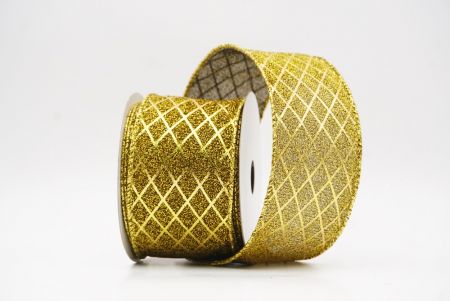 हल्का भूरा सोना सुरुचिपूर्ण हीरा पैटर्न वाला तार वाला रिबन_KF9662G-13