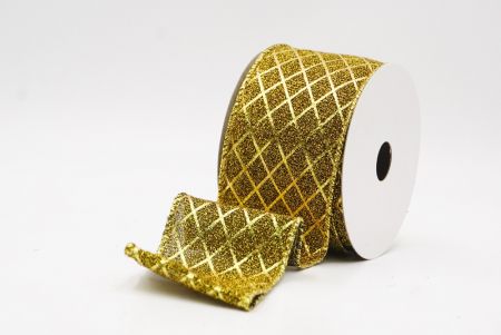 हल्का भूरा सोना सुरुचिपूर्ण हीरा पैटर्न वाला तार वाला रिबन_KF9662G-13