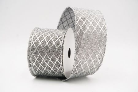 ग्रे सफेद सुरुचिपूर्ण हीरा पैटर्न वाला तार वाला रिबन_KF9662G-1