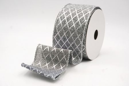 ग्रे सफेद सुरुचिपूर्ण हीरा पैटर्न वाला तार वाला रिबन_KF9662G-1