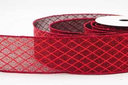 लाल सुरुचिपूर्ण हीरा पैटर्न वाला तार वाला रिबन_KF9662GC-7-169