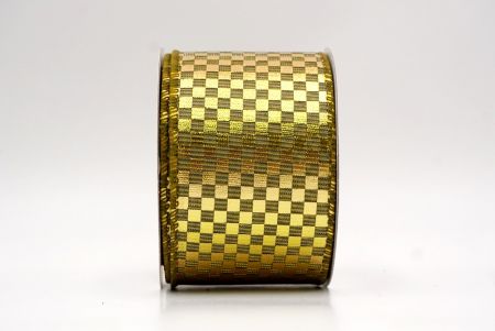 Золотая металлическая проволочная лента с дизайном в клетку_KF9664GC-3-185