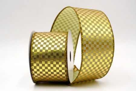Золотая металлическая проволочная лента с дизайном в клетку_KF9664GC-3-185