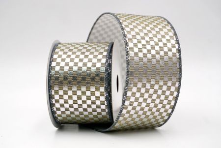 Серебряная/Серая металлическая проволочная лента с дизайном в клетку_KF9664GC-50-123