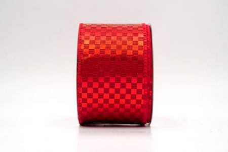 Красная металлическая проволочная лента с дизайном в клетку_KF9664GC-7-7