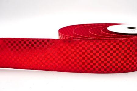 Красная металлическая проволочная лента с дизайном в клетку_KF9664GC-7-7