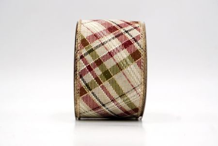 प्राकृतिक_क्लासिक प्लेड तिरछा पैटर्न वायर्ड रिबन_KF9667GC-14-183